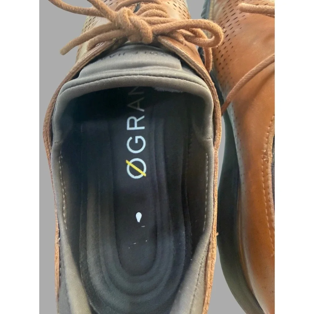 Cole Haan Original Grand Wingtip Oxford Brown Leather Shoes Men's 13D Perforated